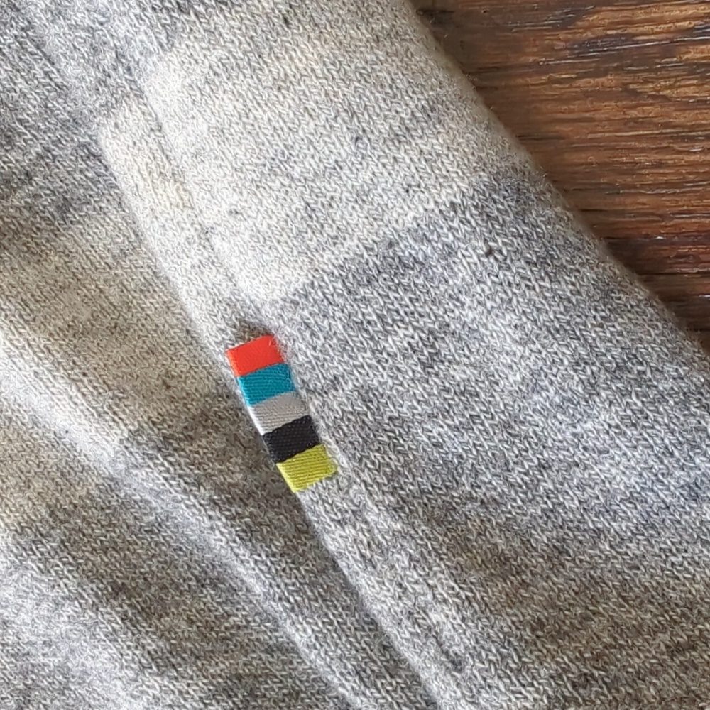 SMARTWOOL I Knit Two-Tone Striped Gray Akamina Wool Blend Crew Neck Sweater, M - Picture 7 of 16